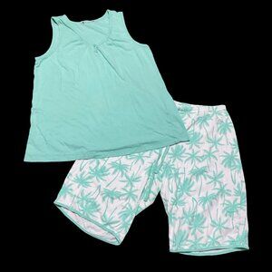 👗5/$25 - Mint/White 2PC Pajama Set